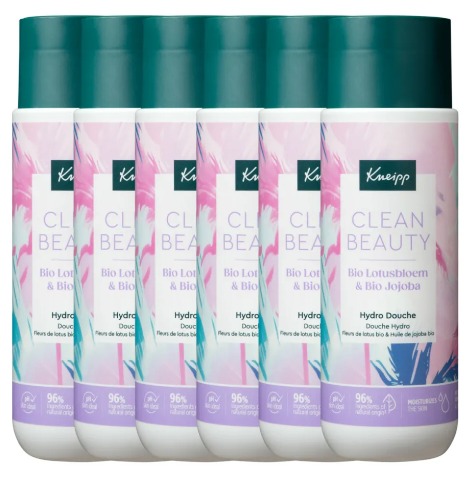 6x Kneipp Clean Beauty Douchegel Lotus Jojoba 200 ml