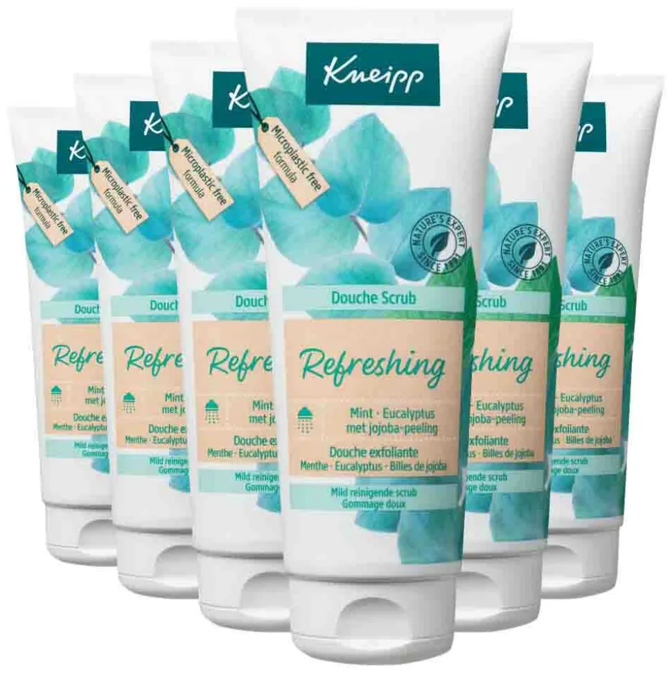 6x Kneipp Douche Scrub Refreshing Mint en Eucalyptus 200 ml