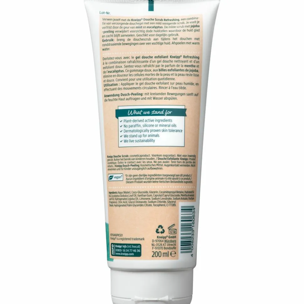 6x Kneipp Douche Scrub Refreshing Mint en Eucalyptus 200 ml