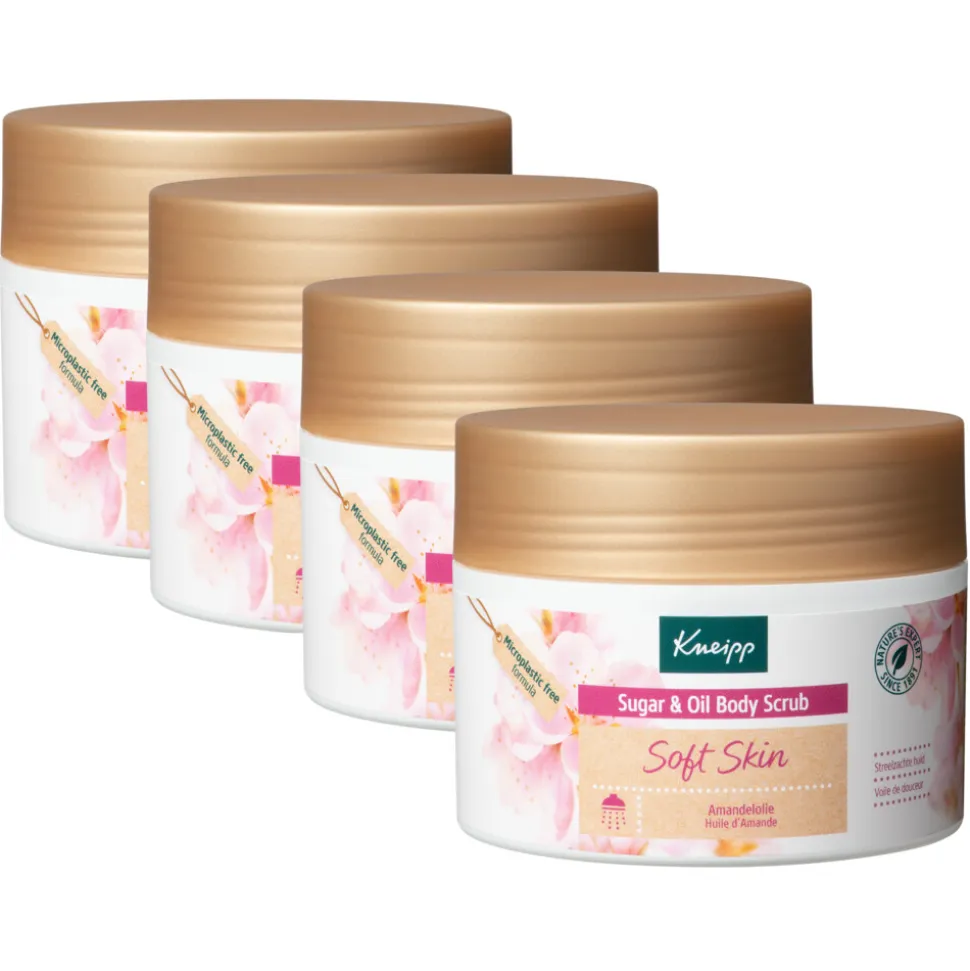 4x Kneipp Soft Skin Sugar Body Scrub Amandel 220 gr