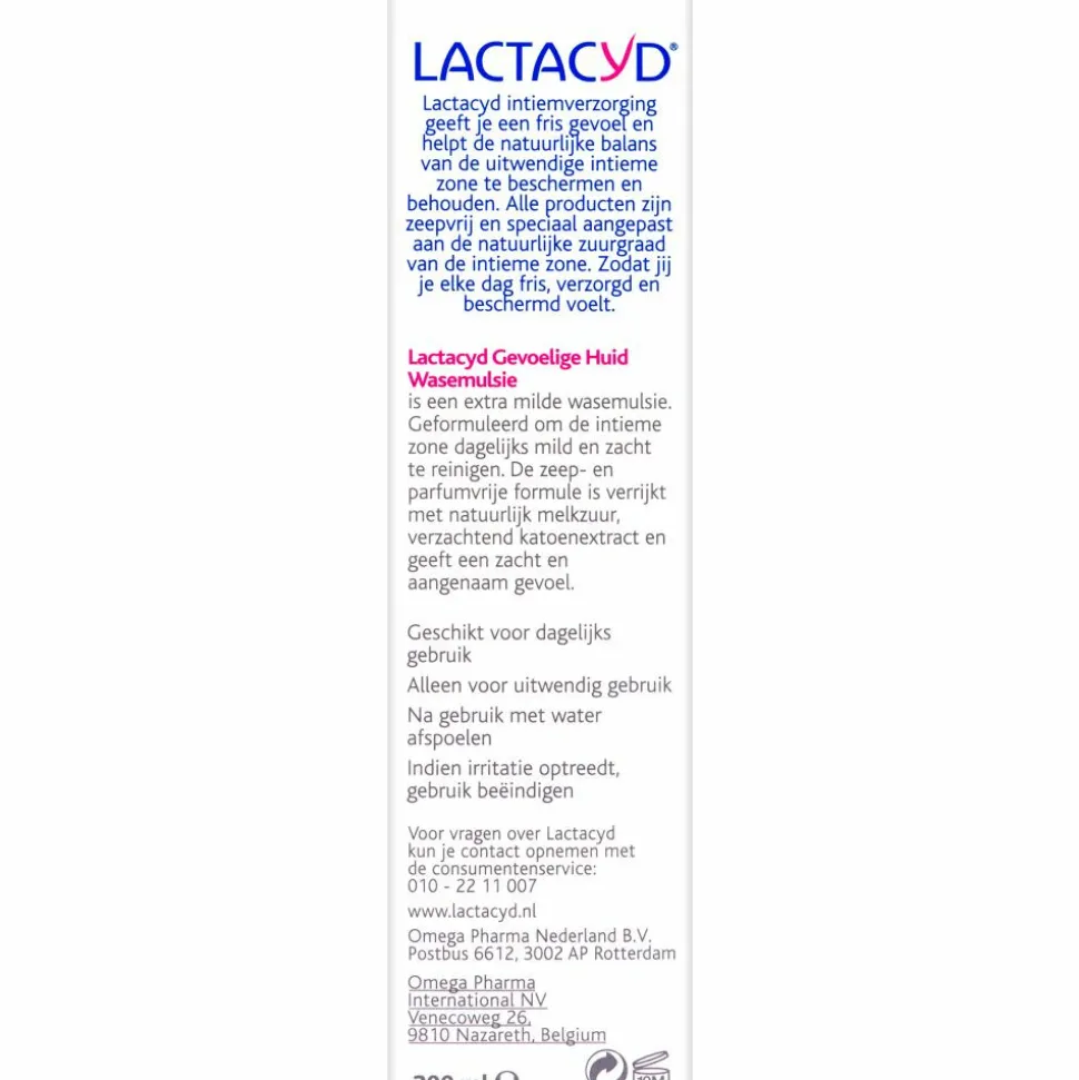 4x Lactacyd Wasemulsie Gevoelige Huid 200 ml