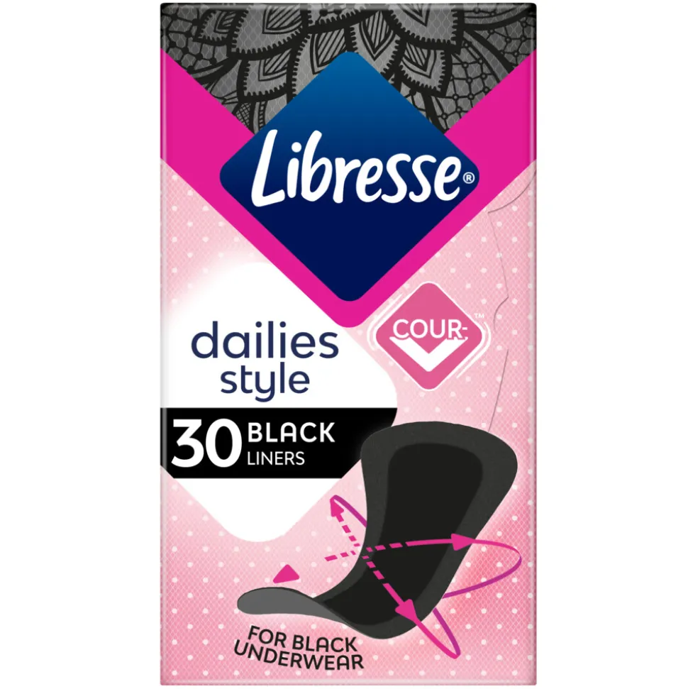 8x Libresse Inlegkruisjes Zwart 30 stuks