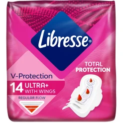 16x Libresse Ultra+ Regular Maandverband met Vleugels 14 stuks