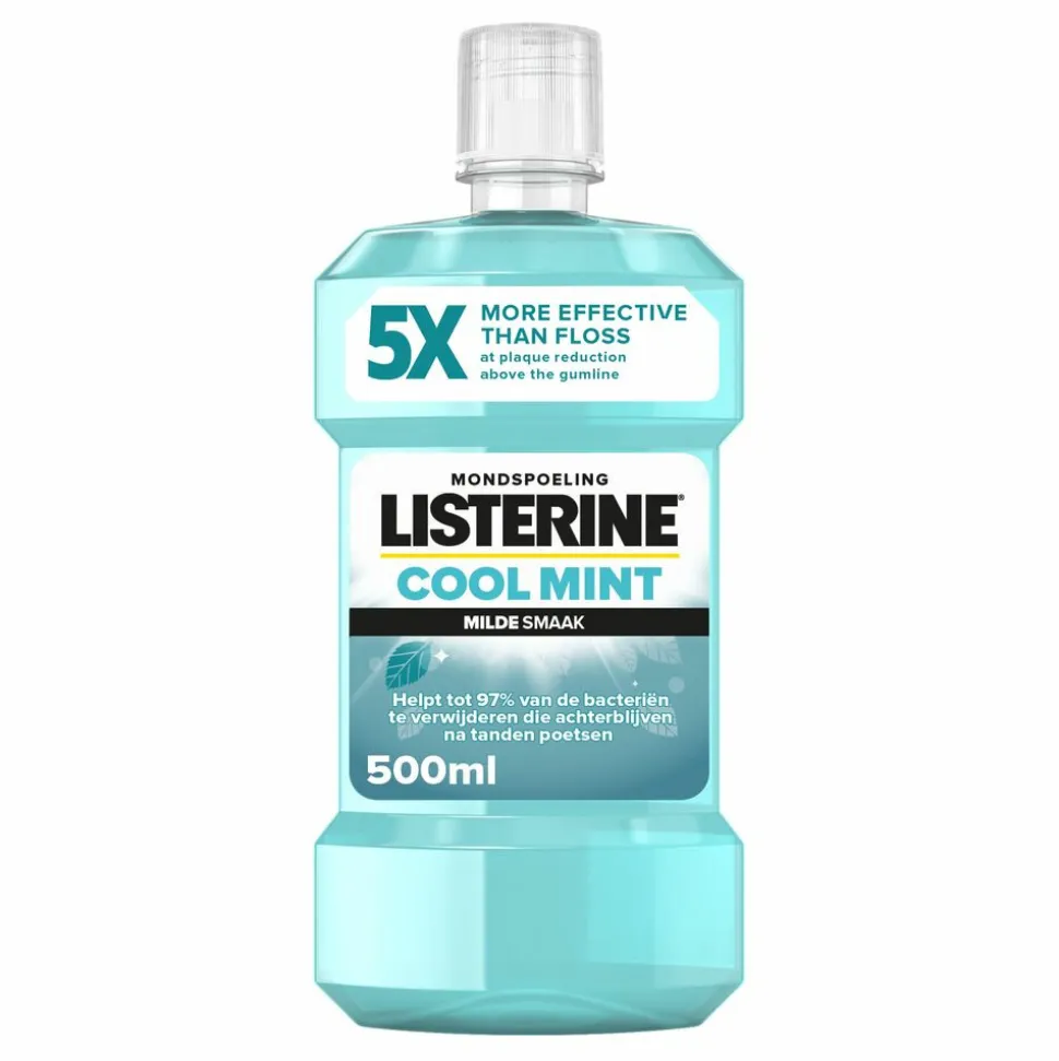 4x Listerine Mondwater Cool Mint Milde Smaak Zonder Alcohol 500 ml