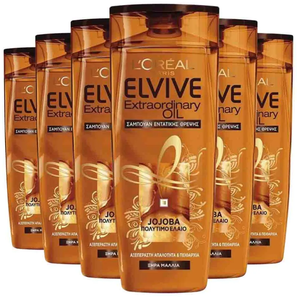6x L'Oréal Elvive Extraordinary Oil Shampoo Jojoba 400 ml