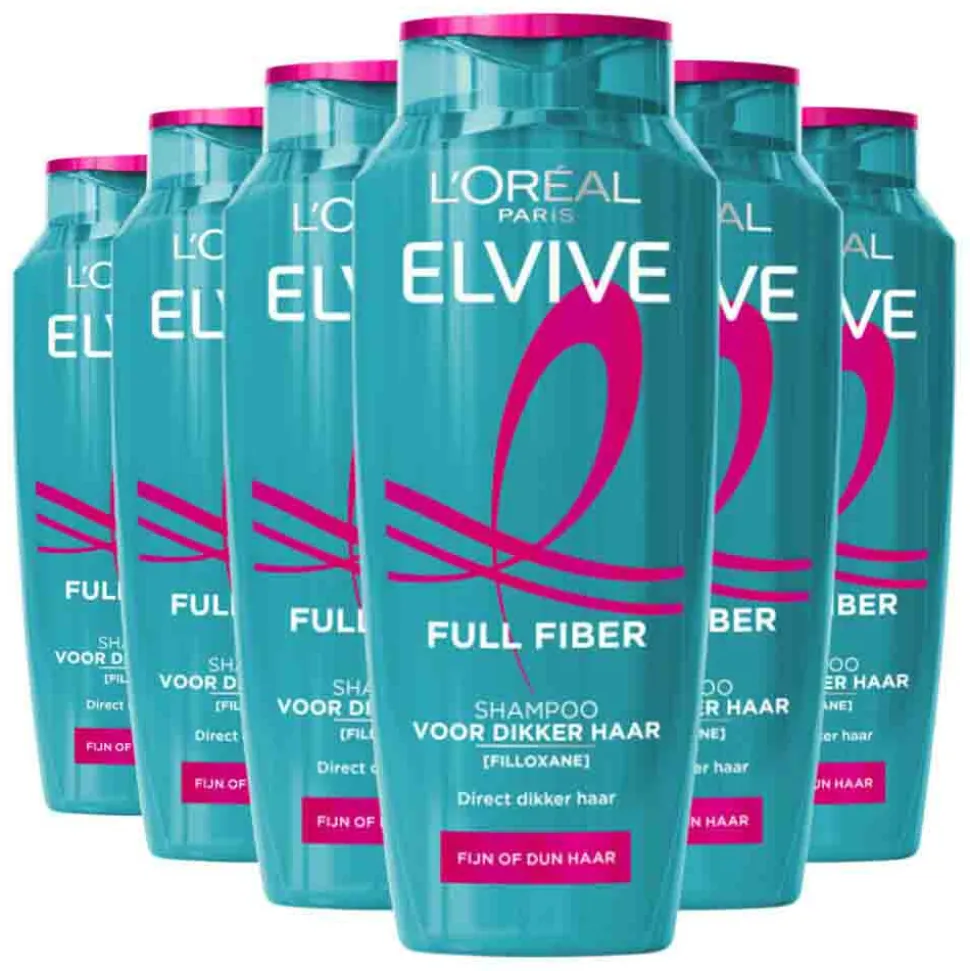 6x L'Oréal Elvive Full Fiber Shampoo 250 ml