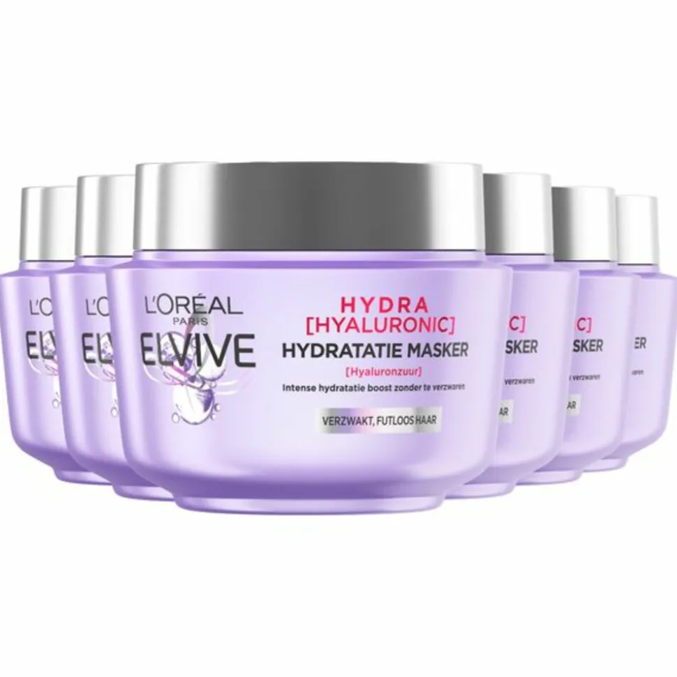 6x L'Oréal Elvive Hydra Hyaluronic Haarmasker 300 ml