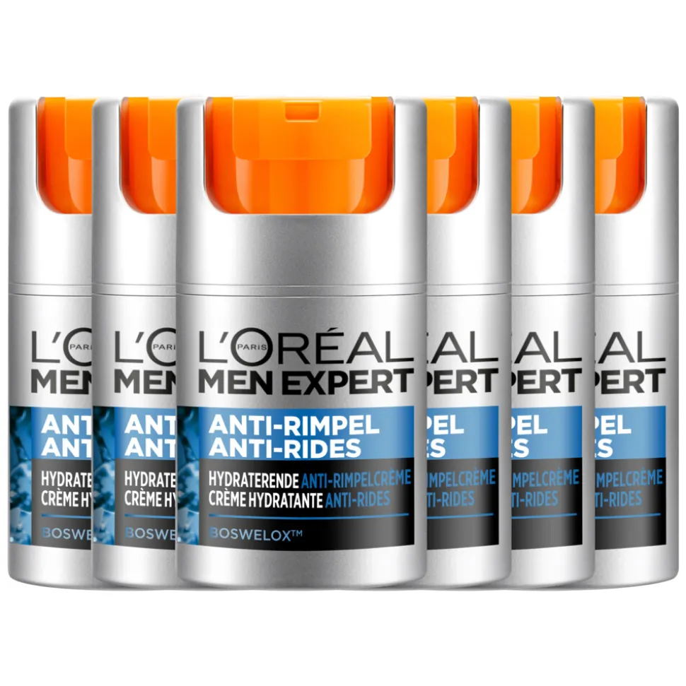 6x L'Oréal Men Expert Stop Rimpels Dagcrème 50 ml