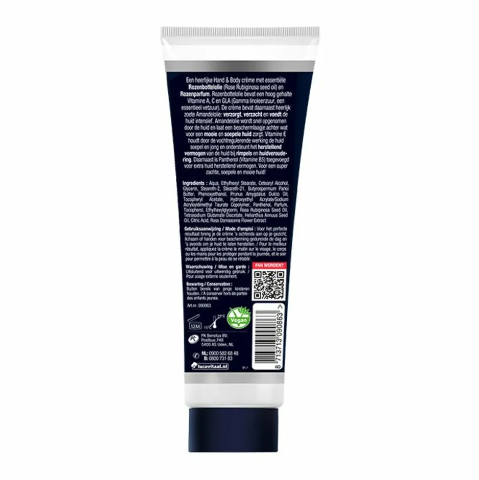 2x Lucovitaal Hand & Body Creme Rozen Wonder tube 100 ml