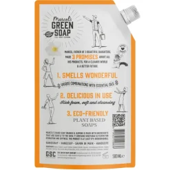 6x Marcel's Green Soap Handzeep Sinaasappel & Jasmijn Navul Stazak 500 ml