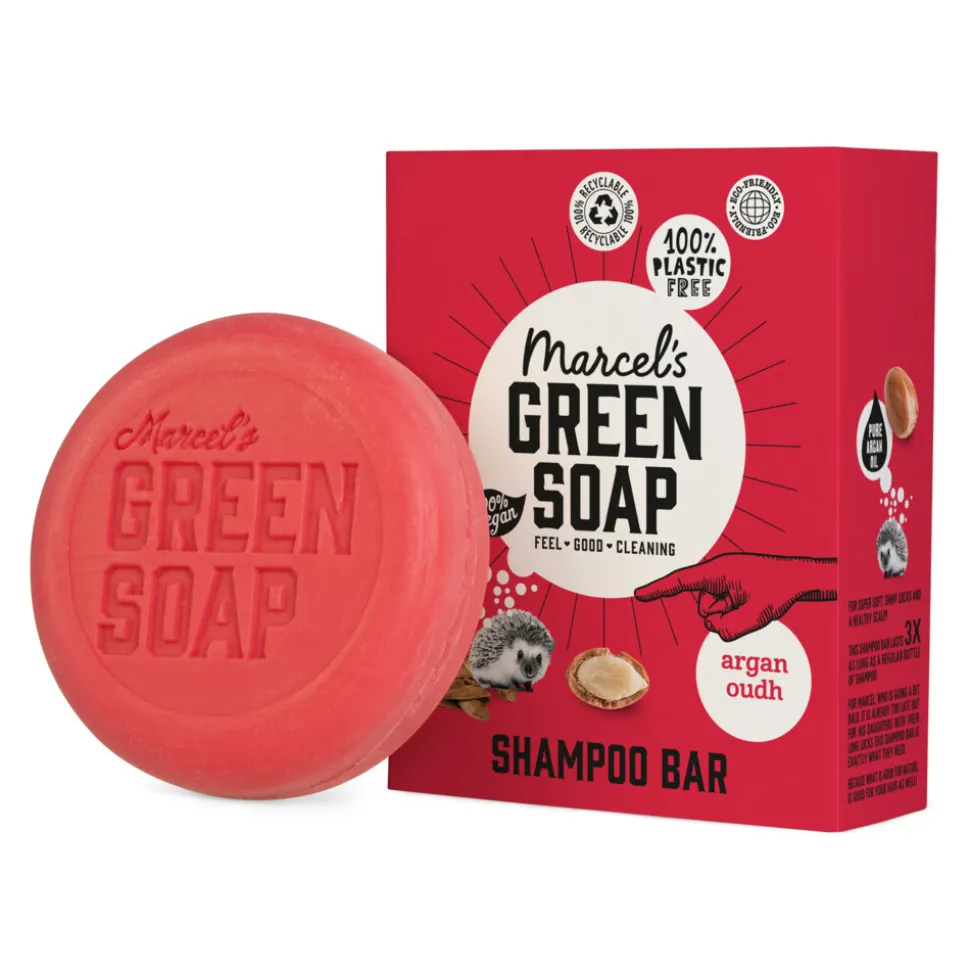 6x Marcel's Green Soap Shampoobar Argan & Oudh 90 gr