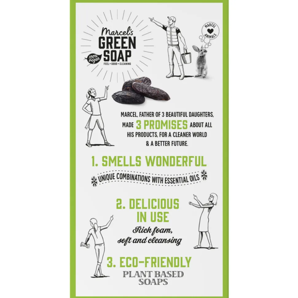 6x Marcel's Green Soap Showerbar Tonka & Muguet 150 gr