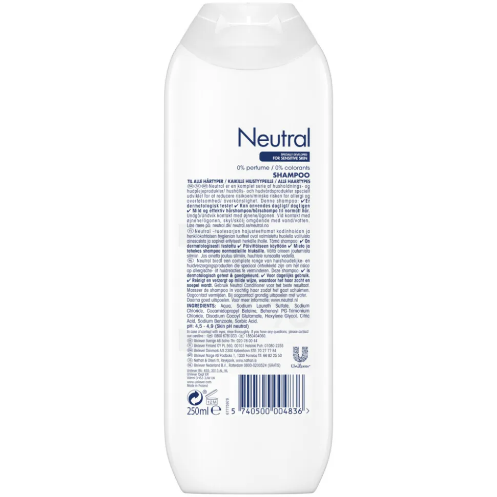 6x Neutral Shampoo Normaal 250 ml