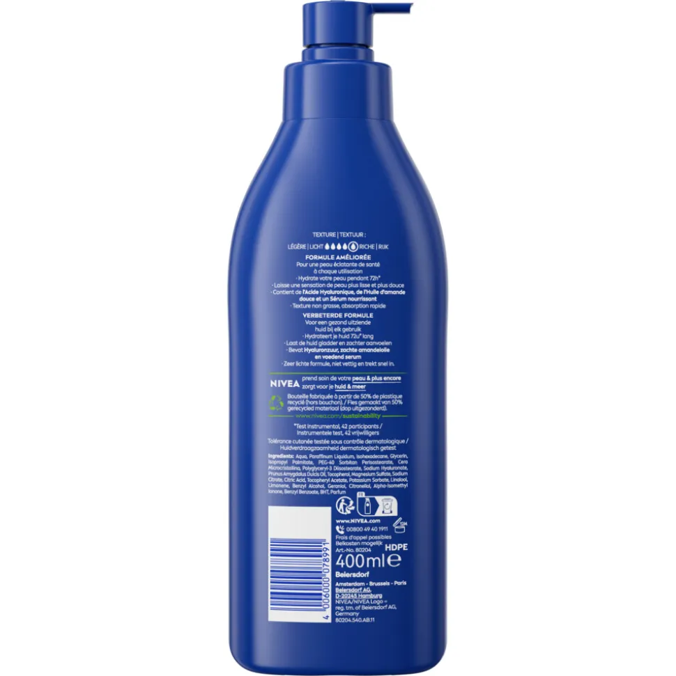 6x NIVEA Bodymilk Verzorgend met pomp 400 ml
