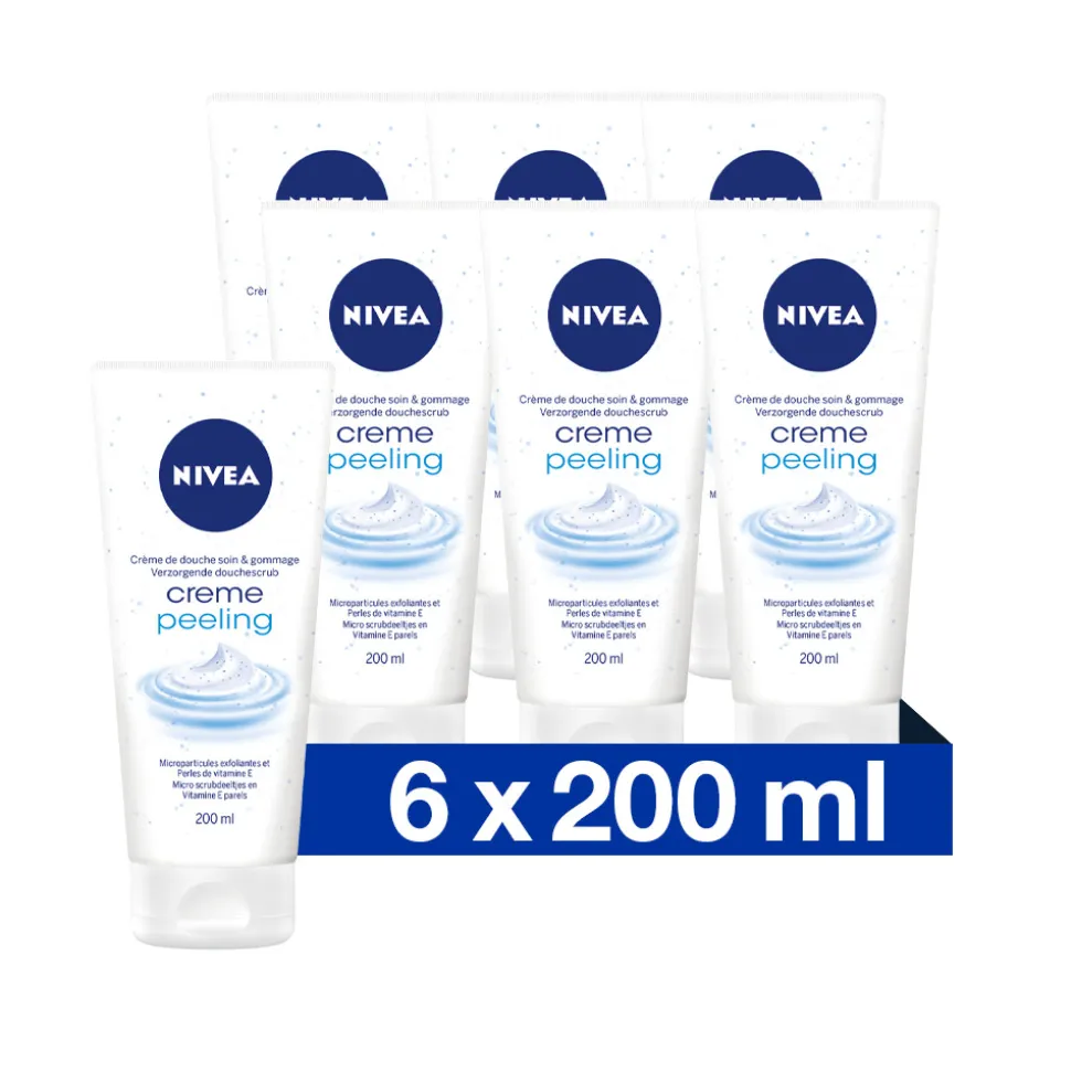 6x NIVEA Douchecrème Scrub Peeling 200 ml