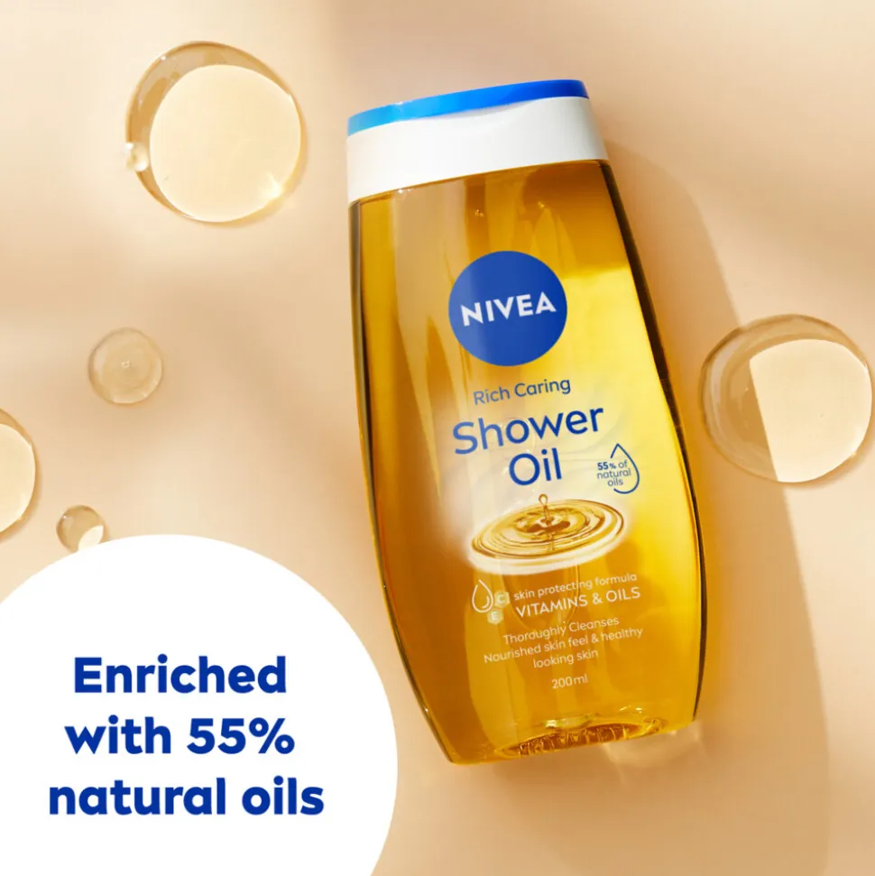 6x NIVEA Doucheolie Rich Caring 200 ml
