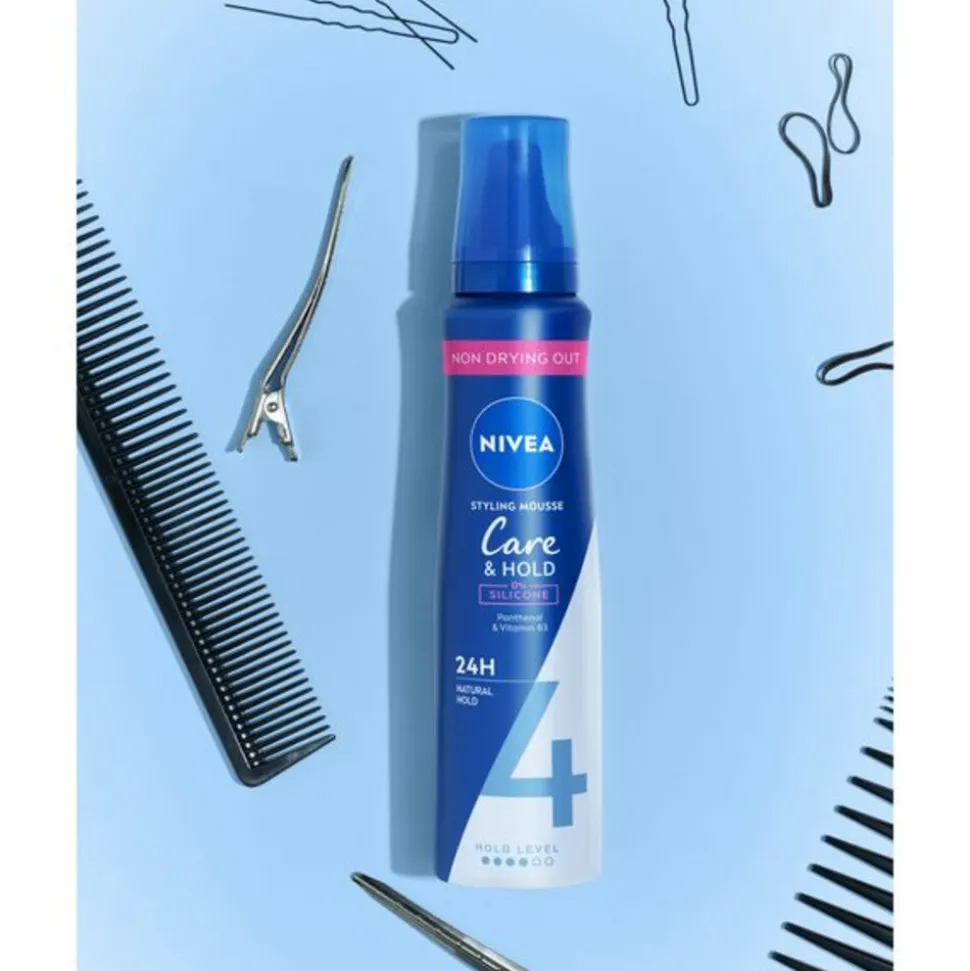 6x NIVEA Haarmousse Care & Hold Extra Strong 150 ml