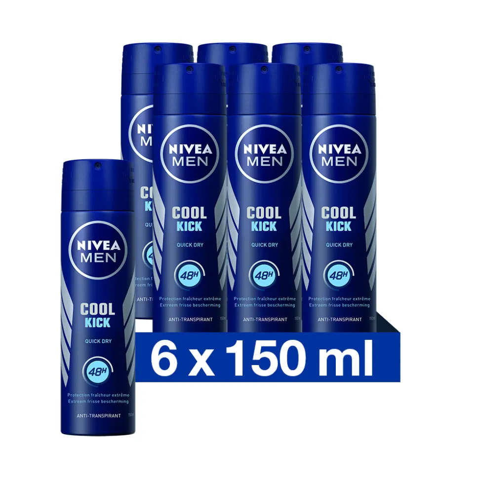6x NIVEA Men Deodorant Spray Cool Kick 150 ml