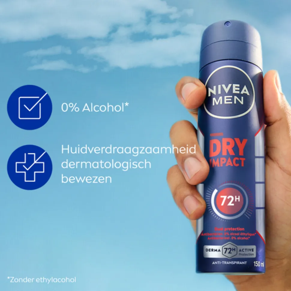 6x NIVEA Men Deodorant Spray Dry Impact 150 ml