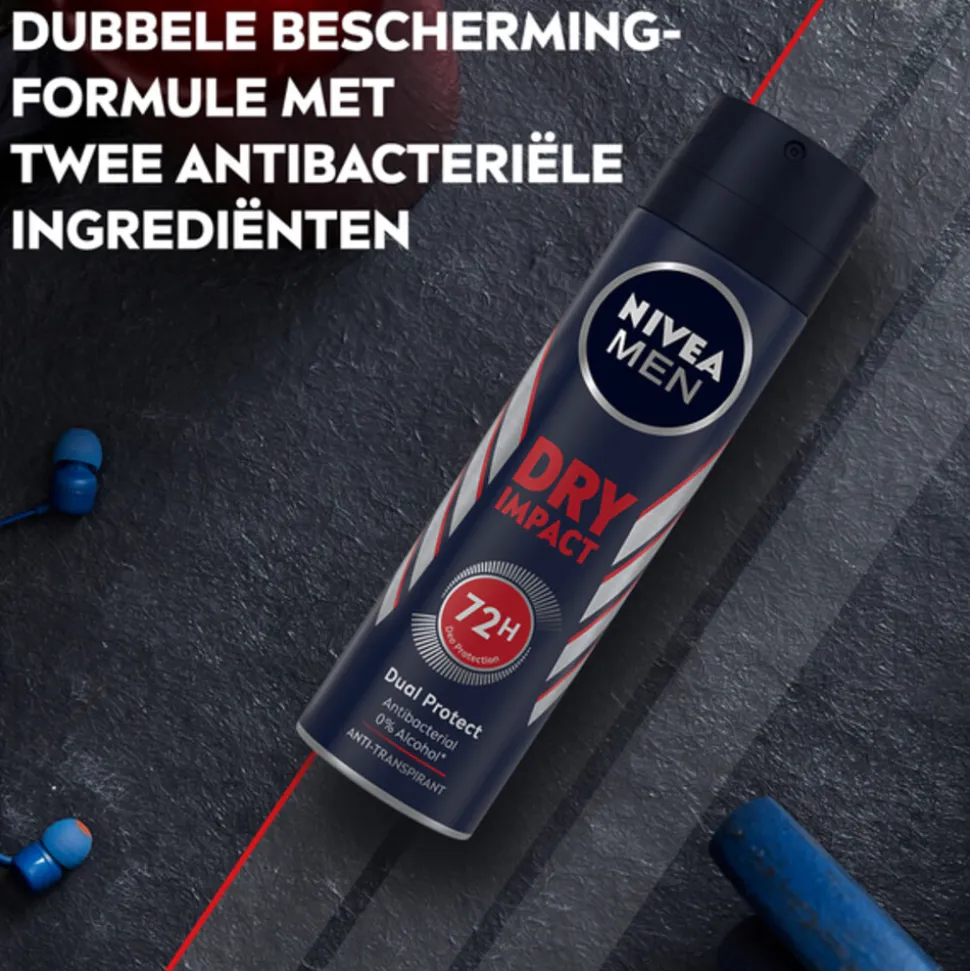 6x NIVEA Men Deodorant Spray Dry Impact 150 ml