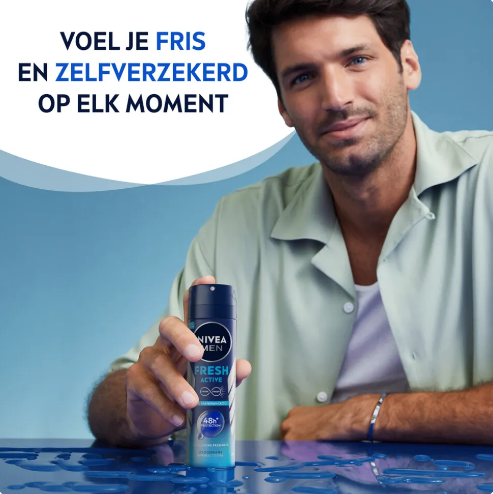 6x NIVEA Men Deodorant Spray Fresh Active 150 ml