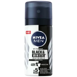 3x NIVEA Men Deodorant Spray Invisible for Black en White Power 35 ml