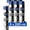 6x NIVEA Men Deodorant Spray Invisible for Black & White 200 ml