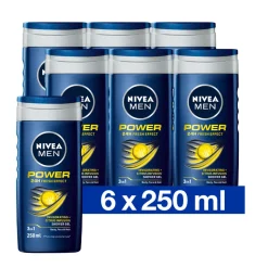 6x NIVEA Men Douchegel Power Refresh 250 ml