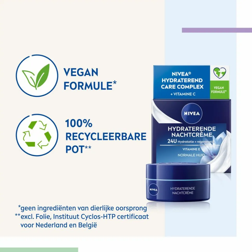 3x NIVEA Nachtcrème Hydraterend 50 ml