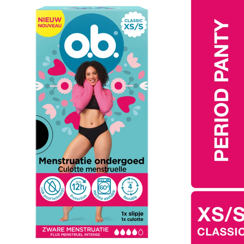 2x OB Herbruikbaar Menstruatie Ondergoed XS/S