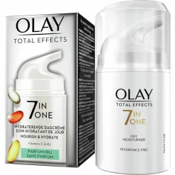 4x Olay Total Effects 7-in-1 Hydraterende Dagcrème Parfumvrij 50 ml