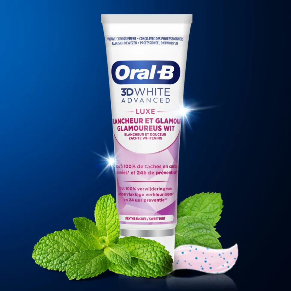 12x Oral-B Tandpasta 3DWhite Advanced Luxe Glamorous White 75 ml