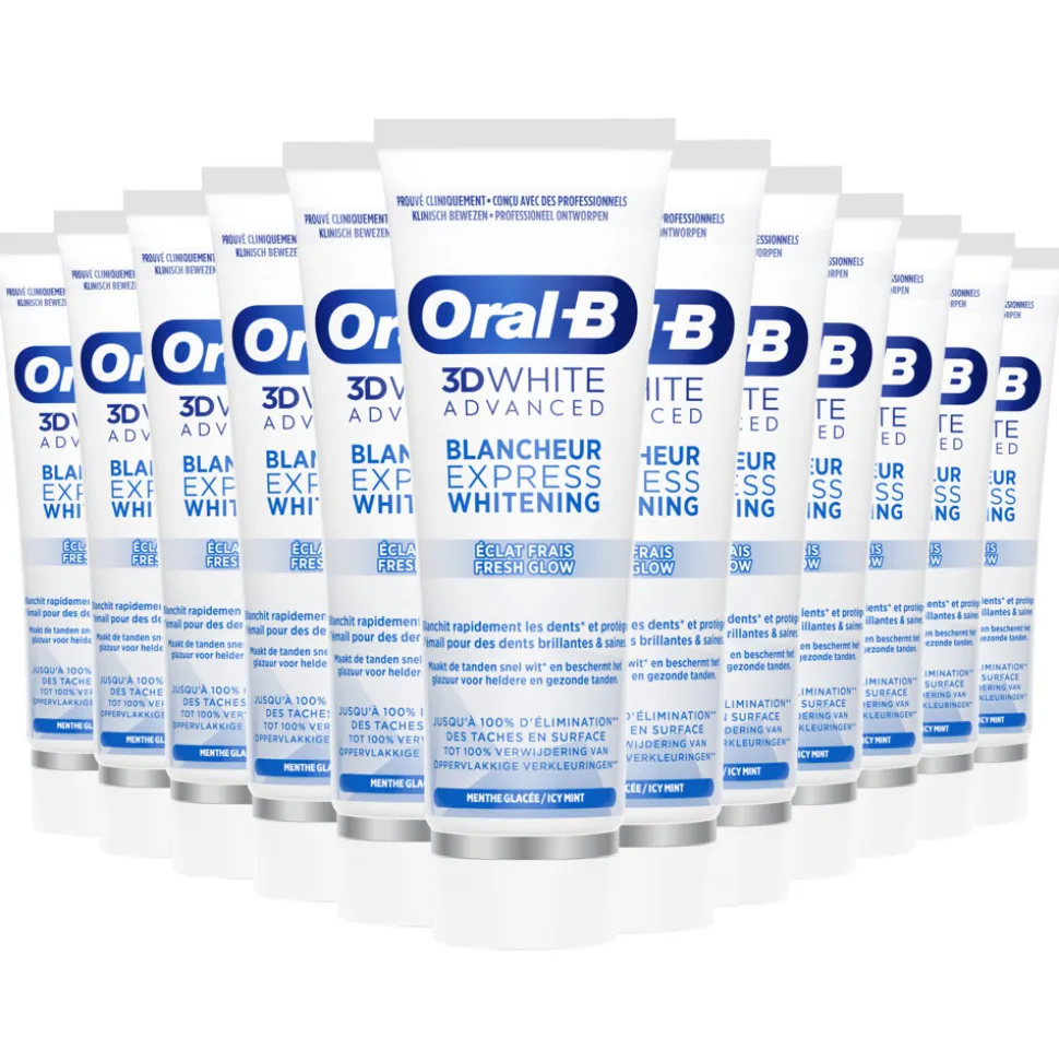 12x Oral-B Tandpasta 3DWhite Advanced Express Whitening Fresh Glow 75 ml