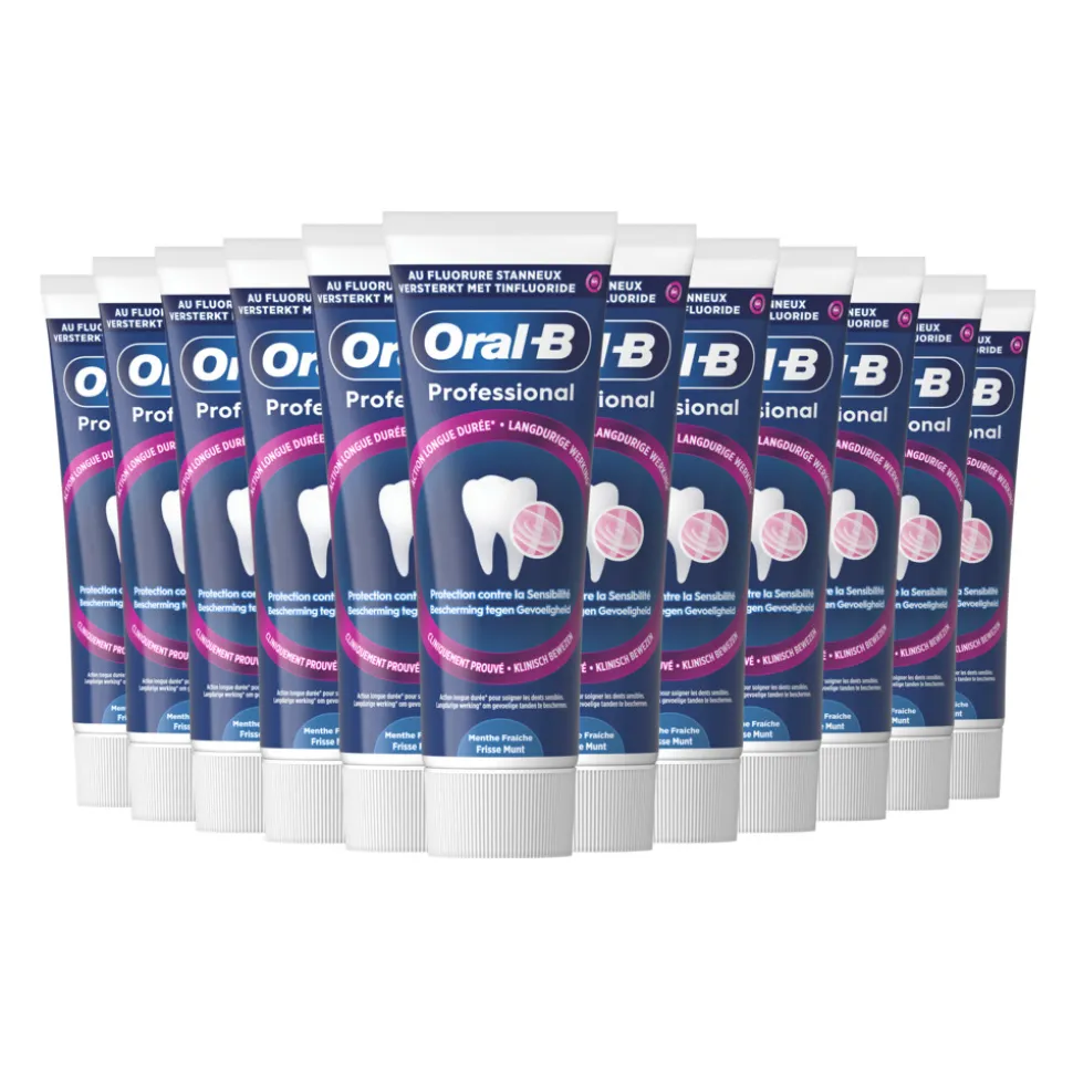 12x Oral-B Tandpasta Professional Bescherming Gevoelige Tanden Frisse Munt 75 ml