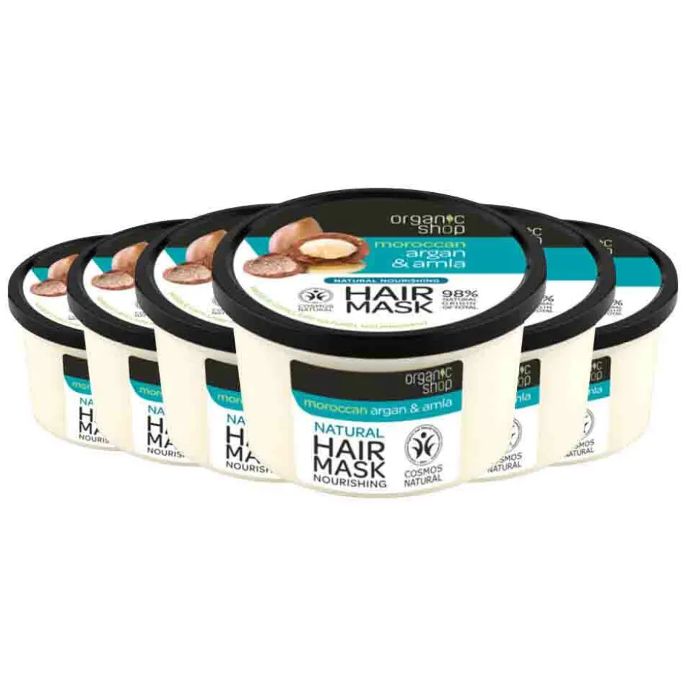 6x Organic Shop Haarmasker Argan & Amla 250 ml