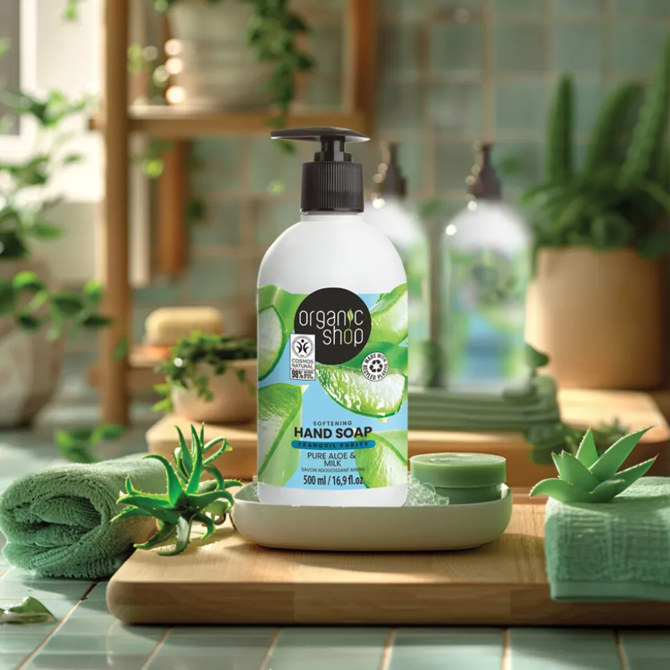 6x Organic Shop Handzeep Aloe and Milk 500 ml