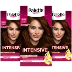 3x Palette Intensive Oil-Care Color Haarkleuring 650 Kastanje Middenbruin