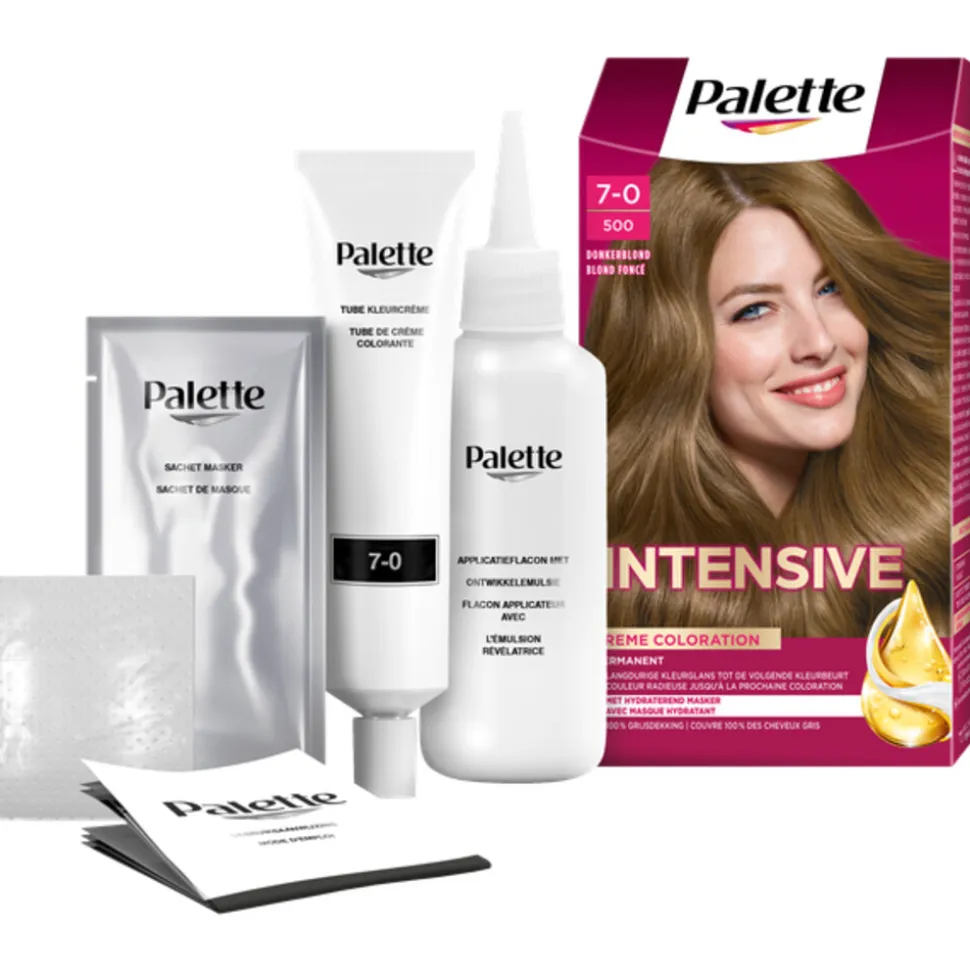 3x Palette Intensive Oil-Care Color Haarkleuring 500 Donkerblond