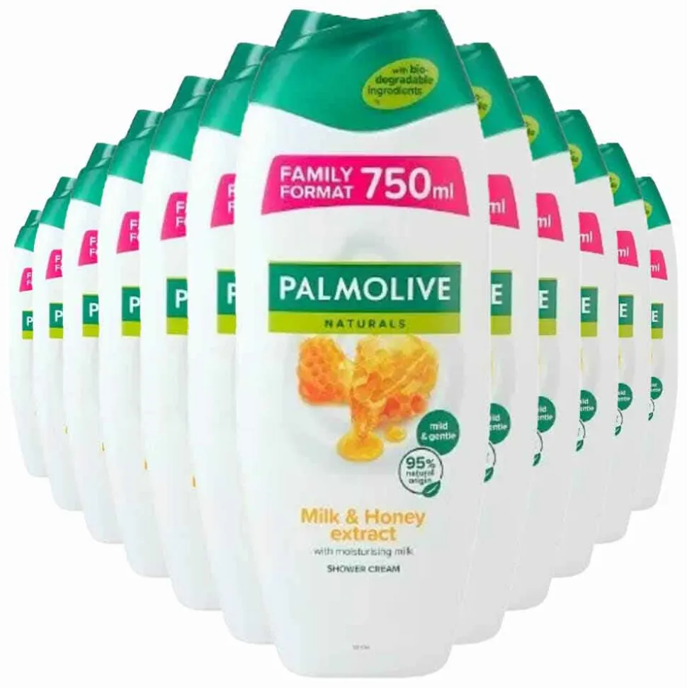 12x Palmolive Douchegel Milk & Honey 750 ml