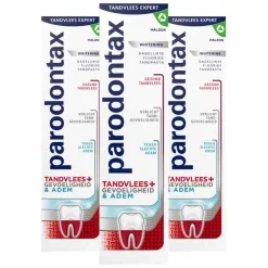 3x Parodontax Tandpasta Tandvlees + Gevoeligheid & Adem Whitening 75 ml