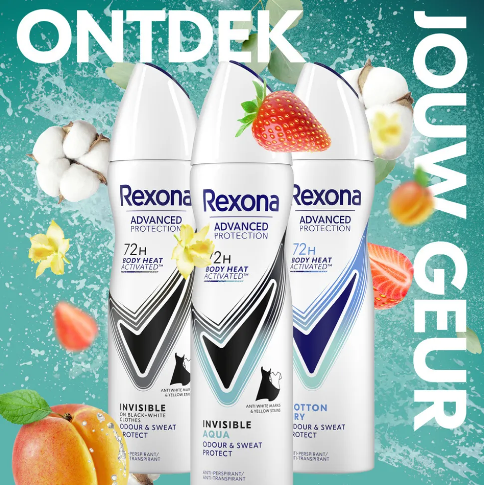 6x Rexona Deodorant Spray Advanced Protection Invisible Aqua 150 ml