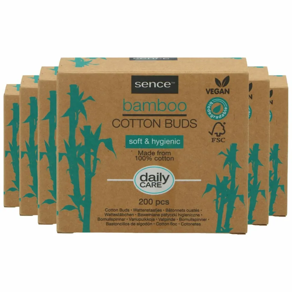 6x Sence Wattenstaafjes Bamboo Katoen 200 stuks