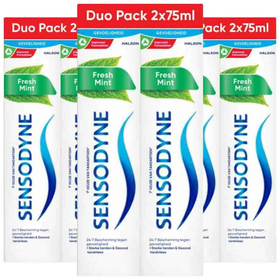 3x Sensodyne Tandpasta Fresh Mint Duo 2 stuks