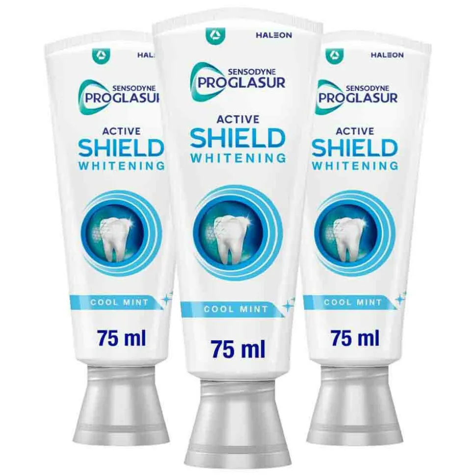 3x Sensodyne Tandpasta ProGlasur Active Shield Whitening 75 ml