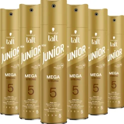 6x Taft Junior Hairspray Mega Strong 250 ml