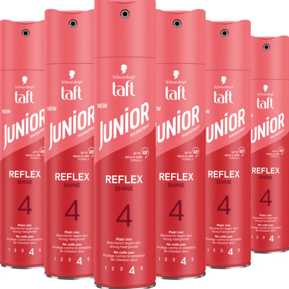 6x Taft Junior Hairspray Ultra Reflex Shine 250 ml