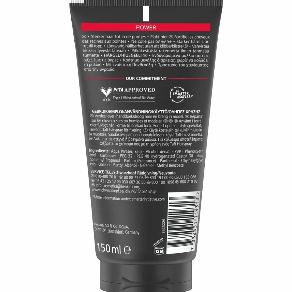6x Taft Power Styling Gel 150 ml