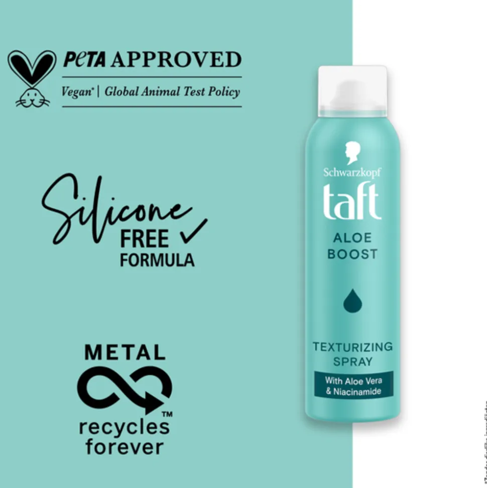 6x Taft Texturizing Spray Aloe Boost 150 ml