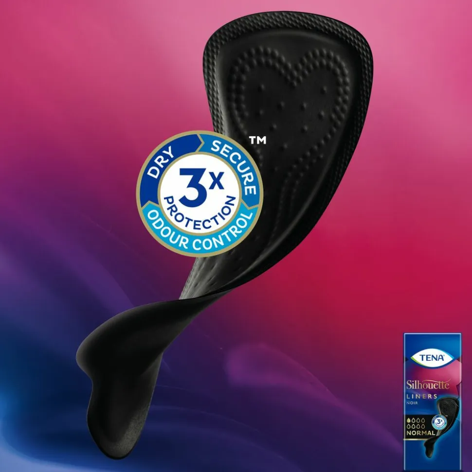 3x TENA Silhouette Pads Black Normal 26 stuks