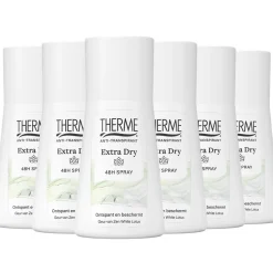 6x Therme Anti-Transpirant Extra Dry Zen White Lotus Spray 75 ml